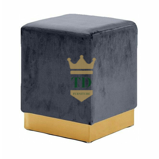 Gold Stainless Steel base Square Ottoman