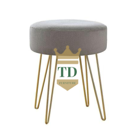 Gold Stainless Stee With Velvet Ottoman