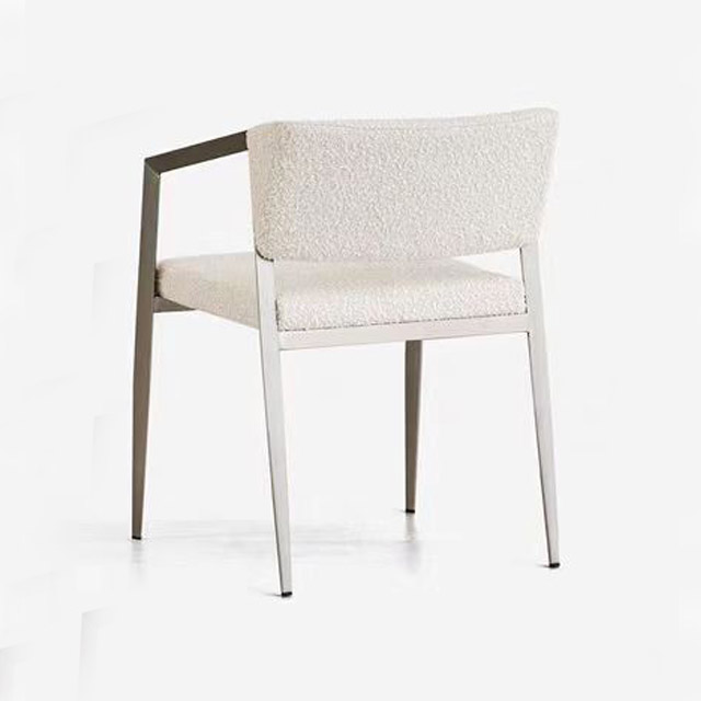 Cashmere cloth With Brushed Stainless Steel Dining Chair With Armrest For Dining Room